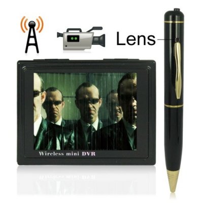 4-channel 3.5 Inch LCD Screen Wireless HD DVR System with Pen Shaped Camera